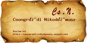 Csongrádi Nikodémusz névjegykártya